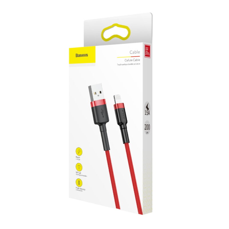 Baseus cable Cafule USB - Lightning 2,0 m 1,5A red-red - Bild 8