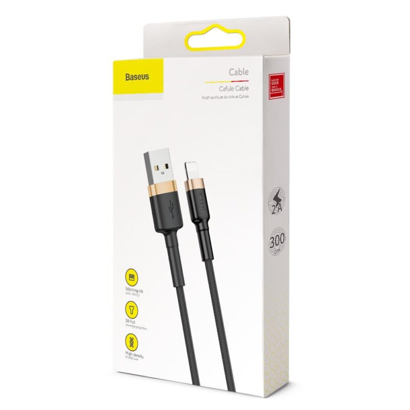 Baseus cable Cafule USB - Lightning 3,0 m 1,5A gold-black - Bild 11