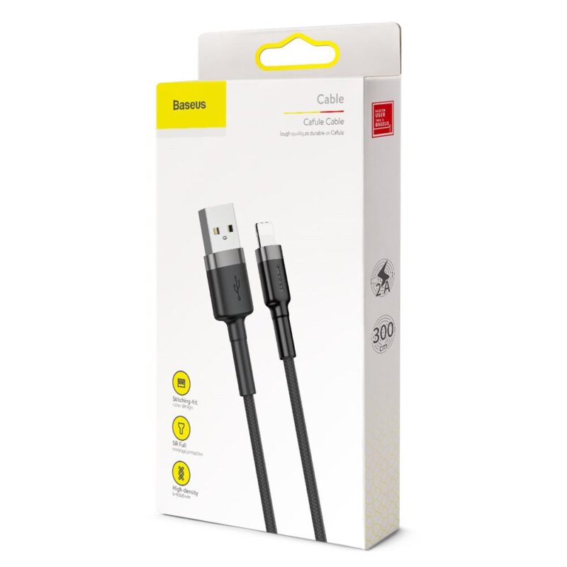 Baseus cable Cafule USB - Lightning 3,0 m 1,5A gray-black - Bild 11