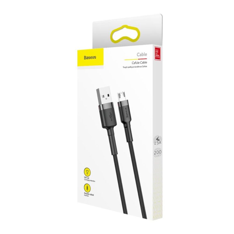 Baseus cable Cafule USB - microUSB 2,0 m 1,5A gray-black - Bild 12