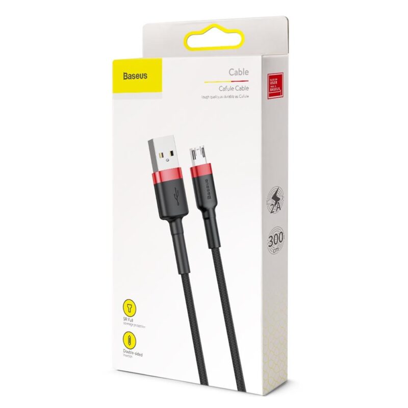 Baseus cable Cafule USB - microUSB 3,0 m 1,5A red-black - Bild 13