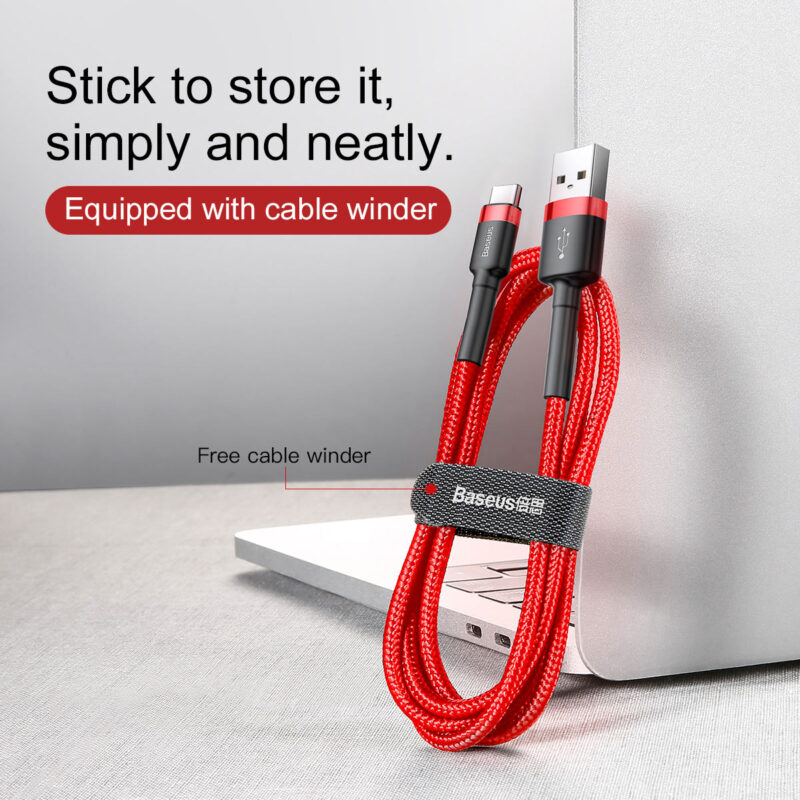 Baseus cable Cafule USB - USB-C 0,5 m 3A red - Bild 10