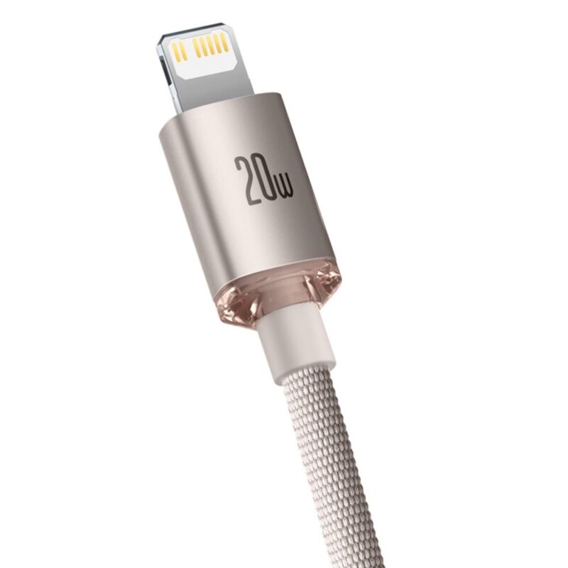 Baseus cable Crystal Shine USB-C - Lightning 1,2 m 20W pink - Bild 4