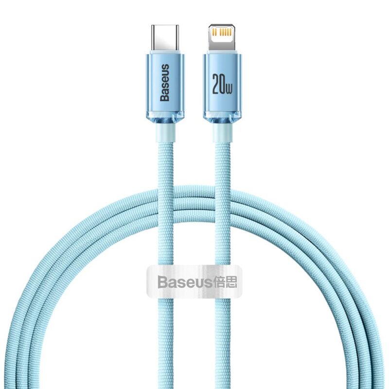 Baseus cable Crystal Shine USB-C - Lightning 1,2 m 20W sky blue