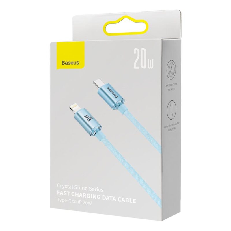 Baseus cable Crystal Shine USB-C - Lightning 1,2 m 20W sky blue - Bild 8