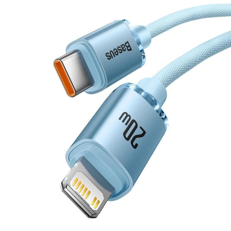 Baseus cable Crystal Shine USB-C - Lightning 2,0 m 20W sky blue - Bild 3