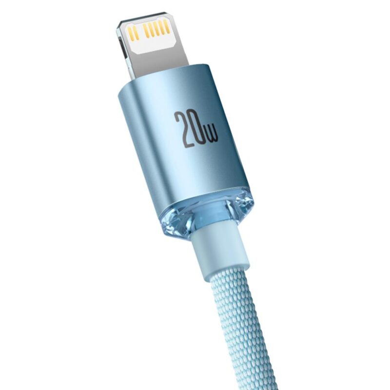 Baseus cable Crystal Shine USB-C - Lightning 2,0 m 20W sky blue - Bild 4