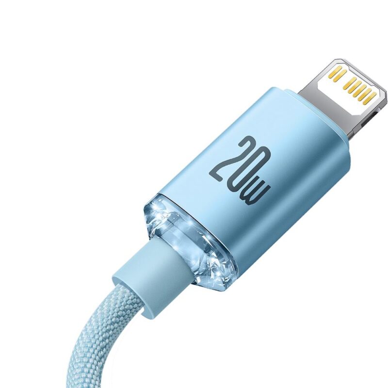 Baseus cable Crystal Shine USB-C - Lightning 2,0 m 20W sky blue - Bild 5