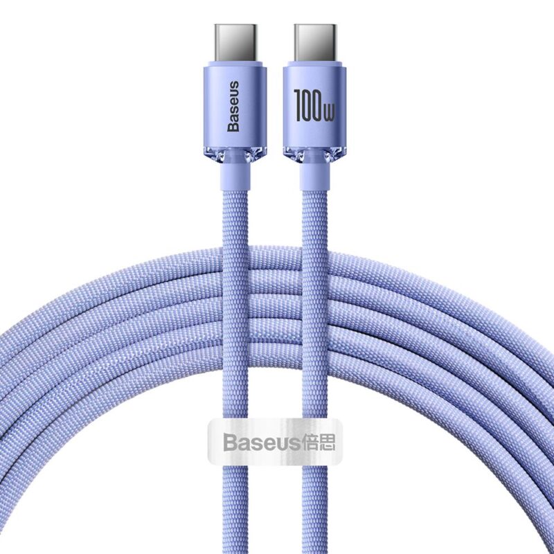 Baseus cable Crystal Shine USB-C - USB-C 2,0 m 100W purple