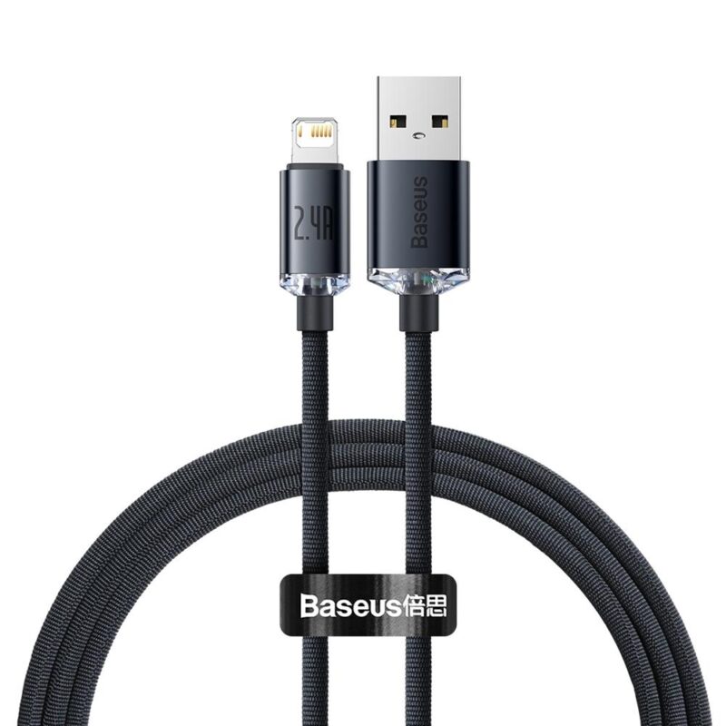 Baseus cable Crystal Shine USB - Lightning 1,2 m 2,4A black