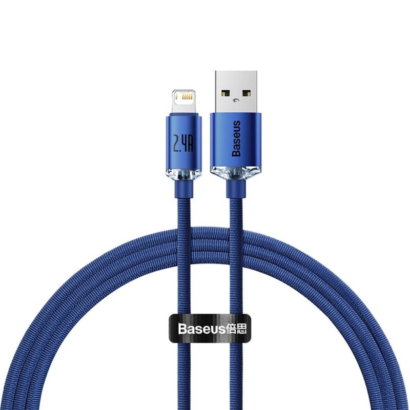 Baseus cable Crystal Shine USB - Lightning 1,2 m 2,4A blue