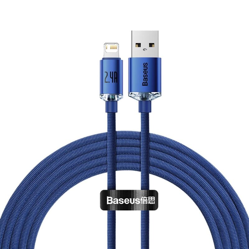 Baseus cable Crystal Shine USB - Lightning 2,0 m 2,4A blue