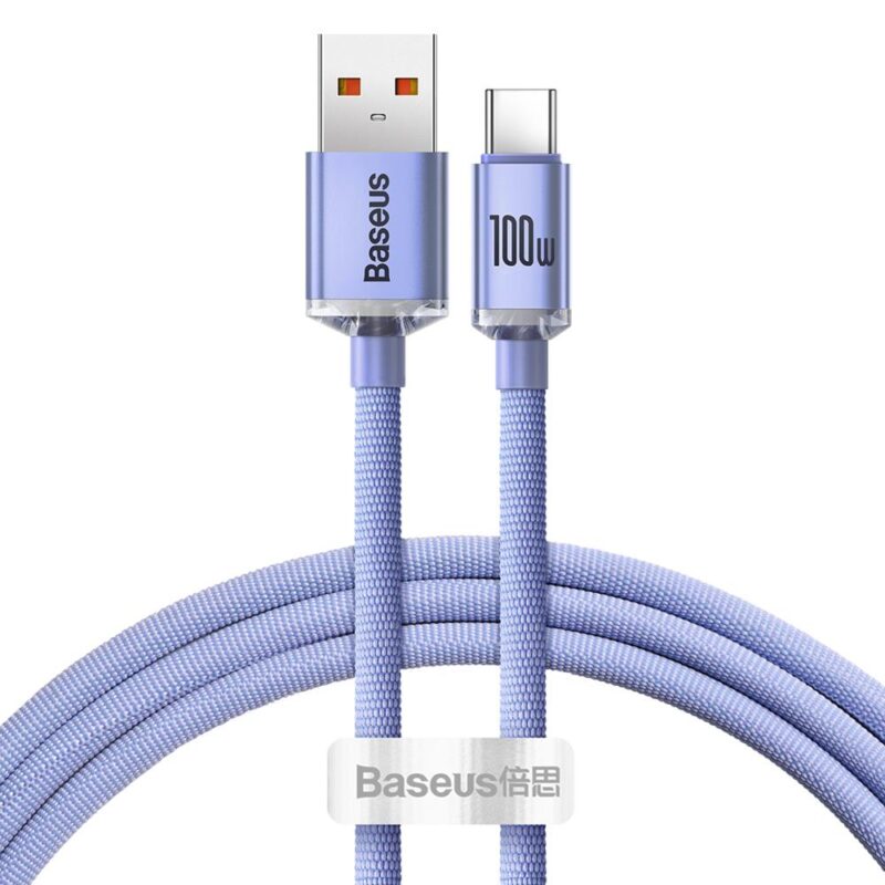 Baseus cable Crystal Shine USB - USB-C 1,2 m 100W purple