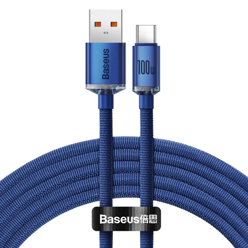 Baseus cable Crystal Shine USB - USB-C 2,0 m 100W blue