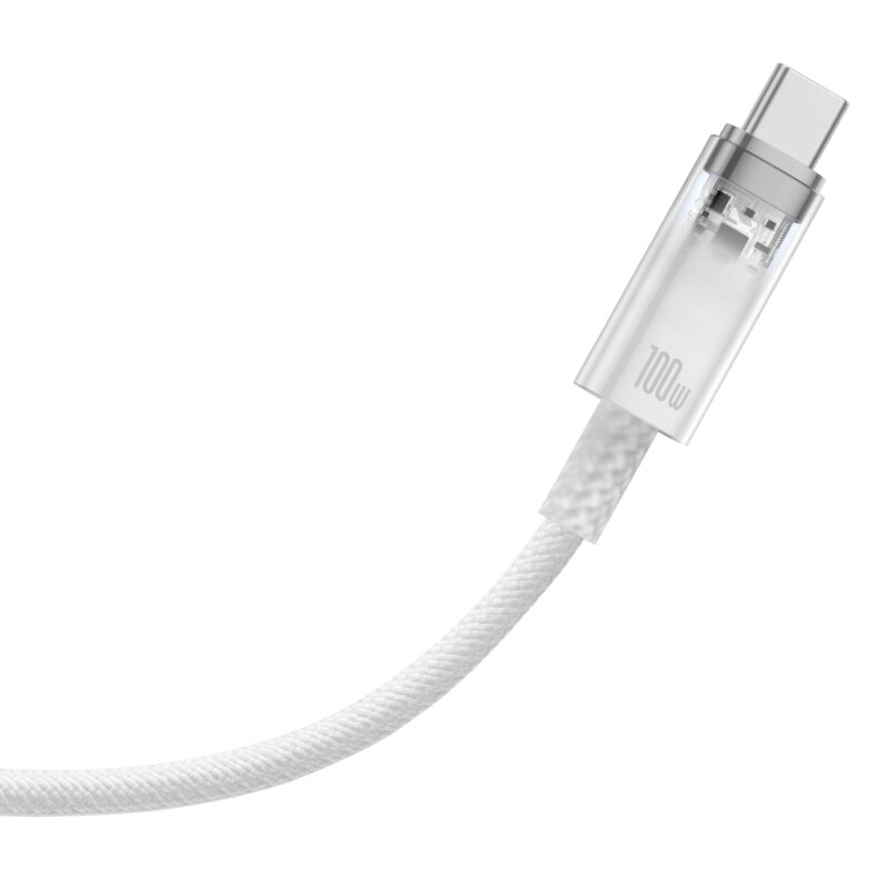 Baseus cable Explorer USB - USB-C 1,0m white smart temperature control 100W - Bild 3