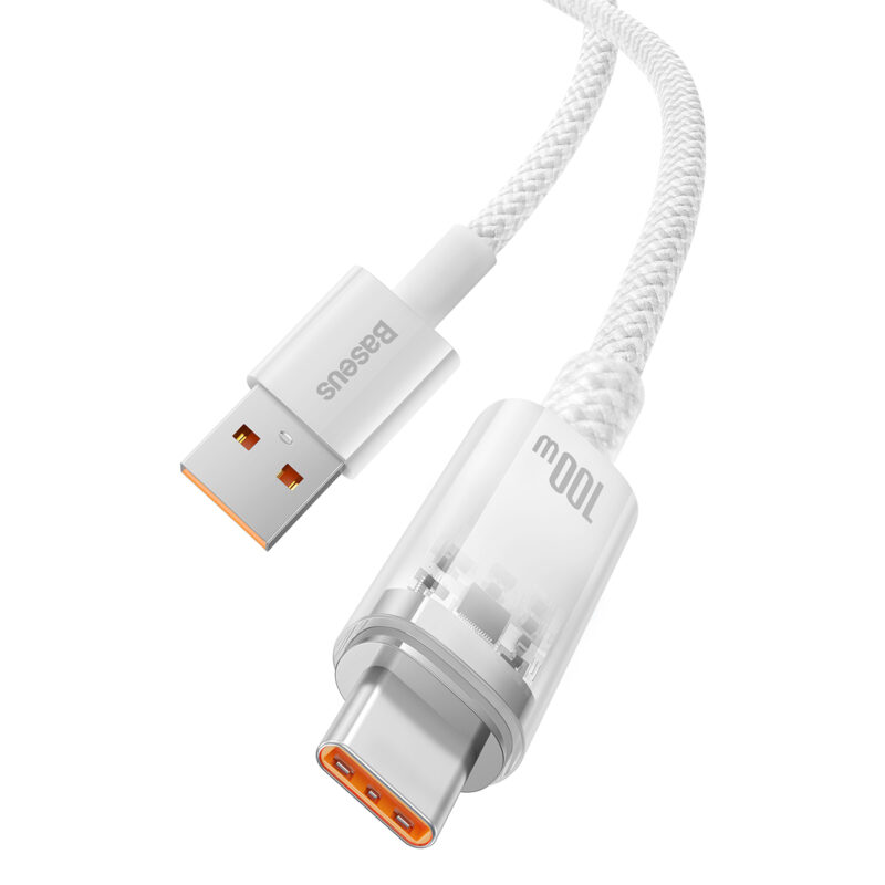 Baseus cable Explorer USB - USB-C 1,0m white smart temperature control 100W - Bild 6