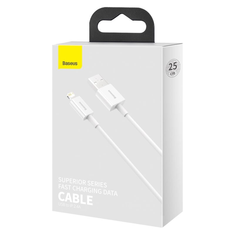 Baseus cable Superior USB - Lightning 0,25 m 2,4A white - Bild 7