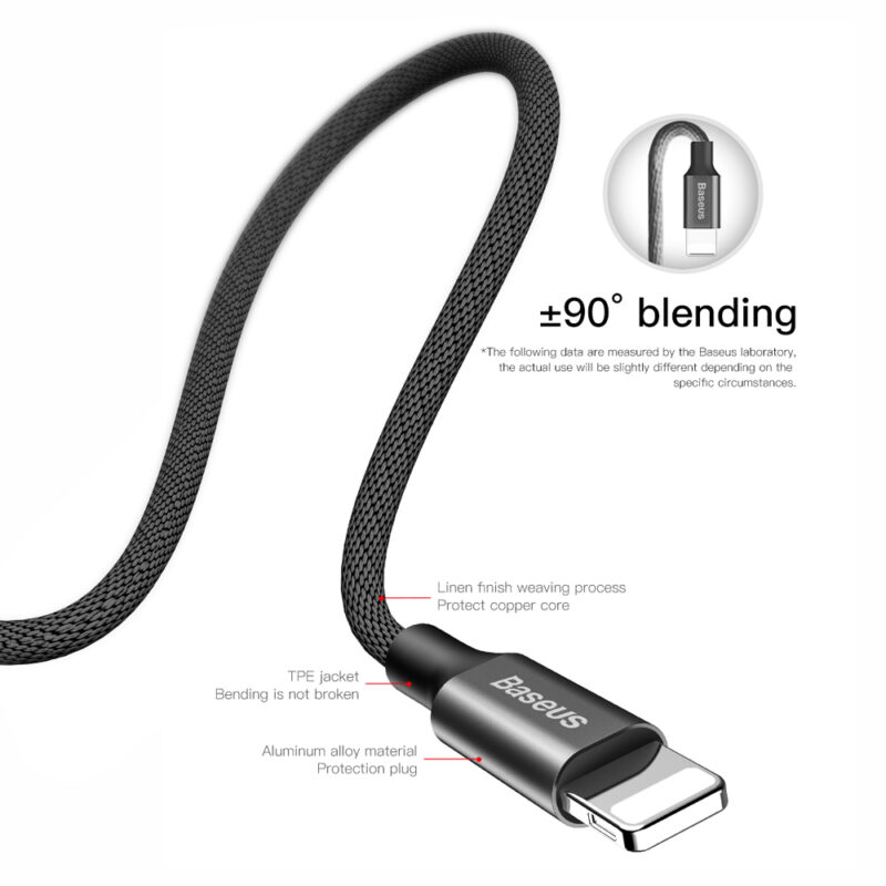 Baseus cable Yiven USB - Lightning 1,8 m 2A black - Bild 6