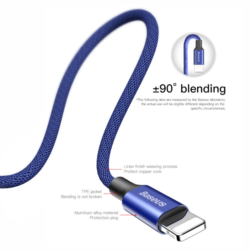 Baseus cable Yiven USB - Lightning 1,8 m 2A navy blue - Bild 6