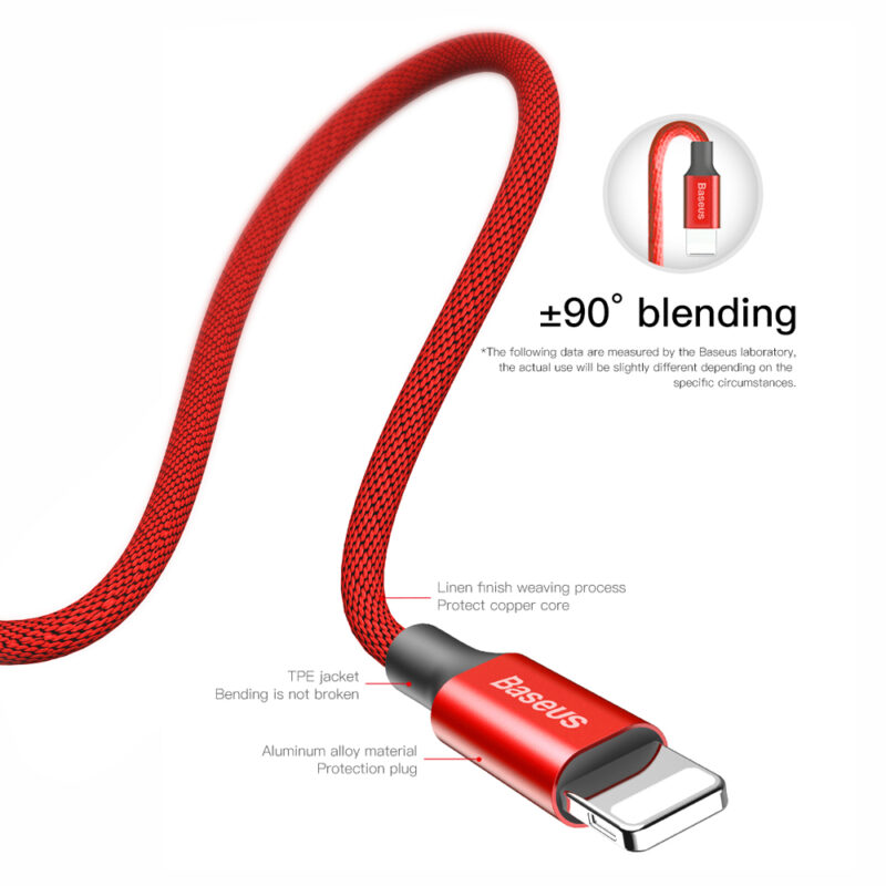 Baseus cable Yiven USB - Lightning 1,8 m 2A red - Bild 6