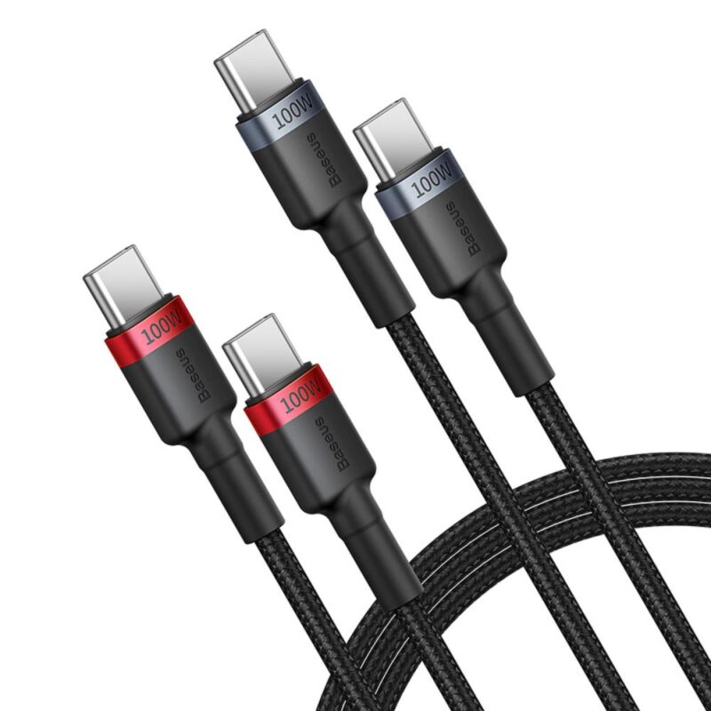 Baseus Cafule Charging Cable USB-C to USB-C 100W 1m 2pcs Red Black+Grey Black - Bild 3