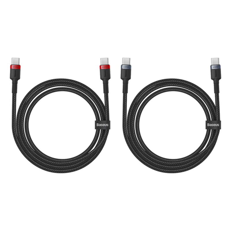 Baseus Cafule Charging Cable USB-C to USB-C 100W 1m 2pcs Red Black+Grey Black - Bild 6