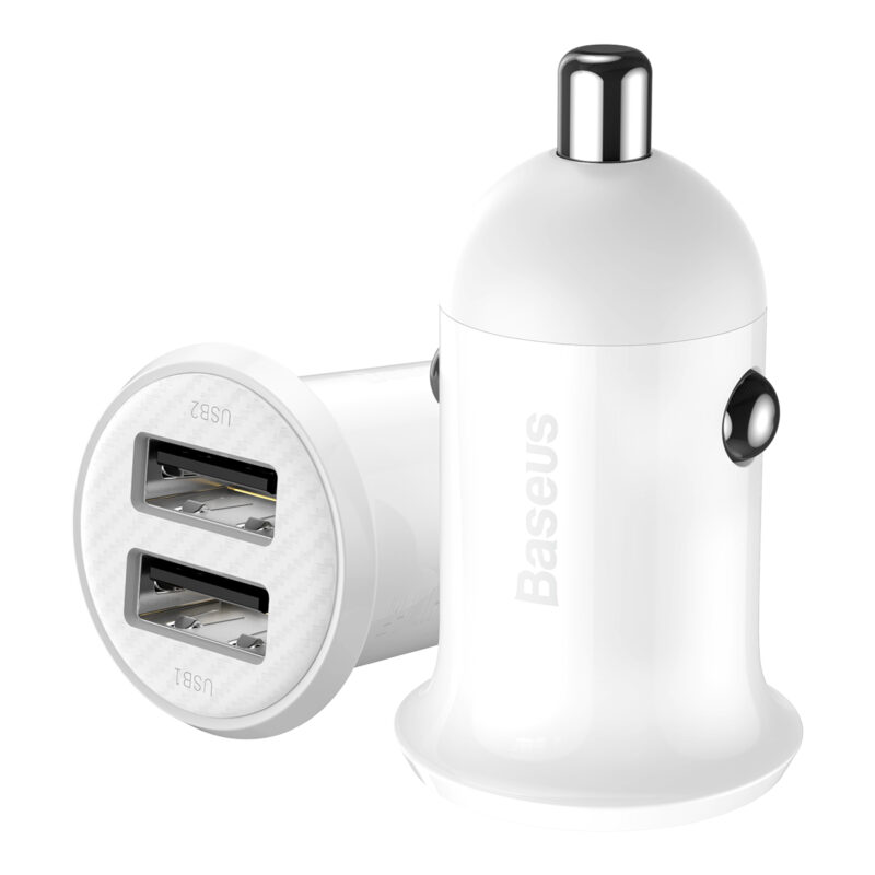 Baseus car charger Grain Pro 2x USB 4,8A white - Bild 3