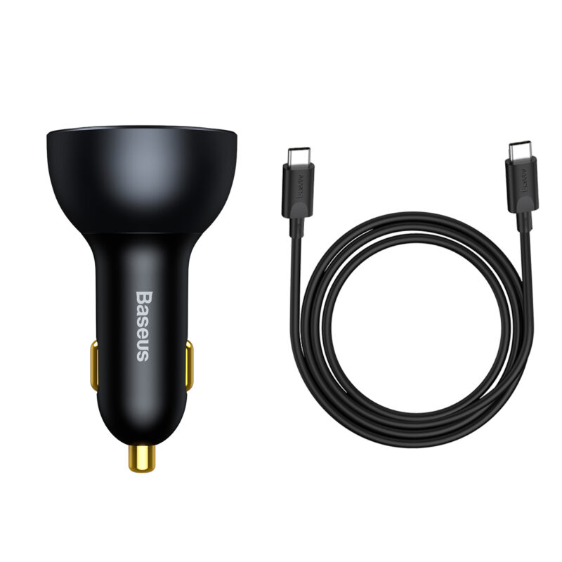 Baseus car charger QC 5 PD 160W 1x USB 2x USB-C black + cable USB-C - USB-C - Bild 7