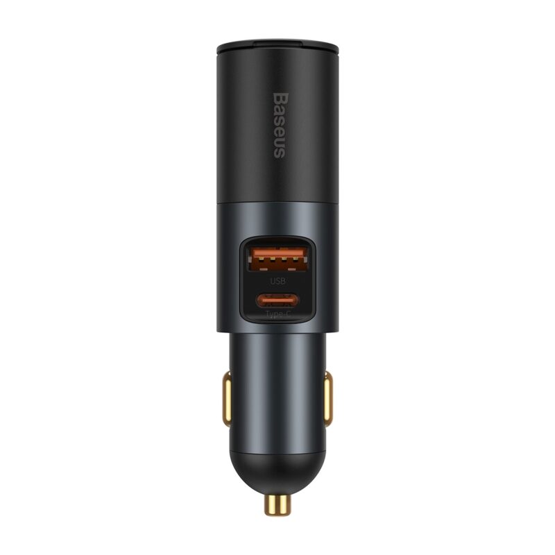 Baseus car charger Share Together PD 120W 1x USB 1x USB-C gray with car lighter socket