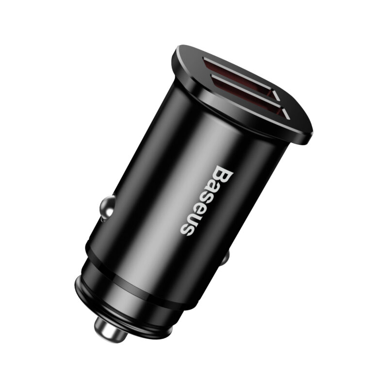 Baseus car charger Square Metal 2x USB 30W QC 3.0 black - Bild 3