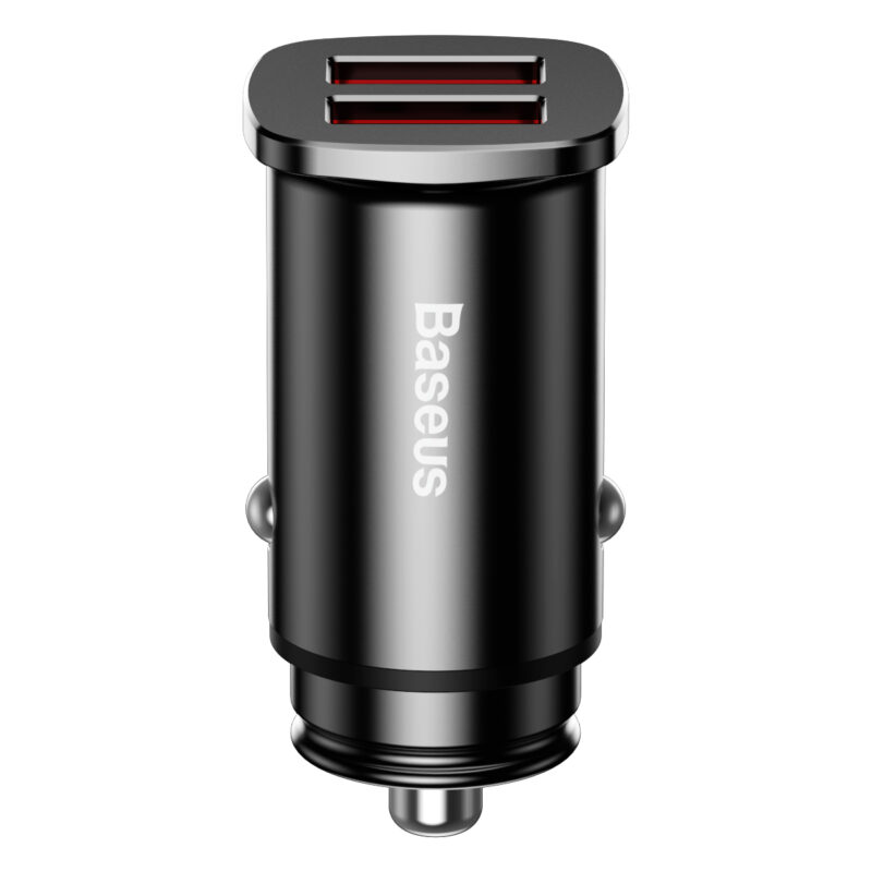 Baseus car charger Square Metal 2x USB 30W QC 3.0 black - Bild 4