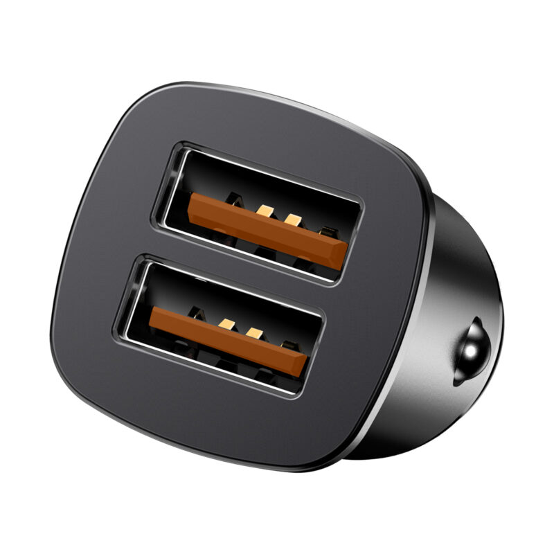 Baseus car charger Square Metal 2x USB 30W QC 3.0 black - Bild 6