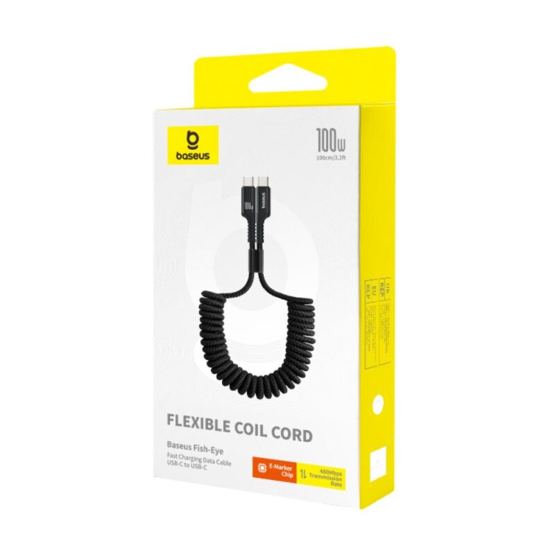 Baseus Fish-Eye Fast Charging Data Cable USB-C to USB-C 100W 1m Cluster Black - Bild 6