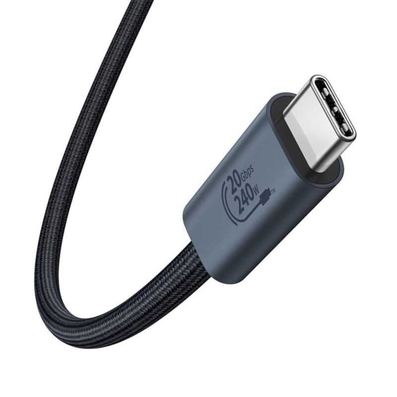 Baseus Flash 2 USB4 Full-Featured Charging Cable USB-C to USB-C 240W 5.9ft Cluster Black - Bild 5