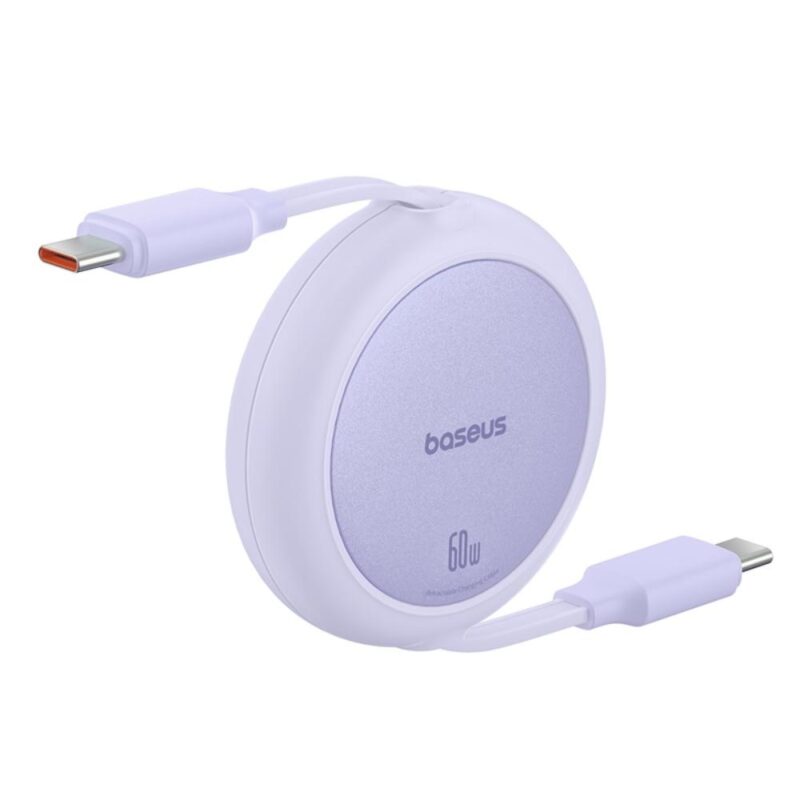 Baseus Free2Pull Mini Charging Cable USB-C to USB-C 60W 1m Nebula Purple - Bild 4