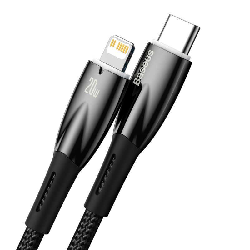 Baseus Glimmer Series Fast Charging Data Cable Type-C to iP 20W 2m Black - Bild 3