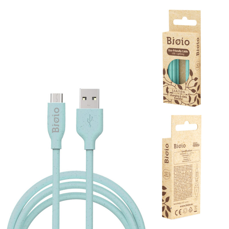 Bioio cable USB - microUSB 1,0 m 2,4A blue - Bild 7