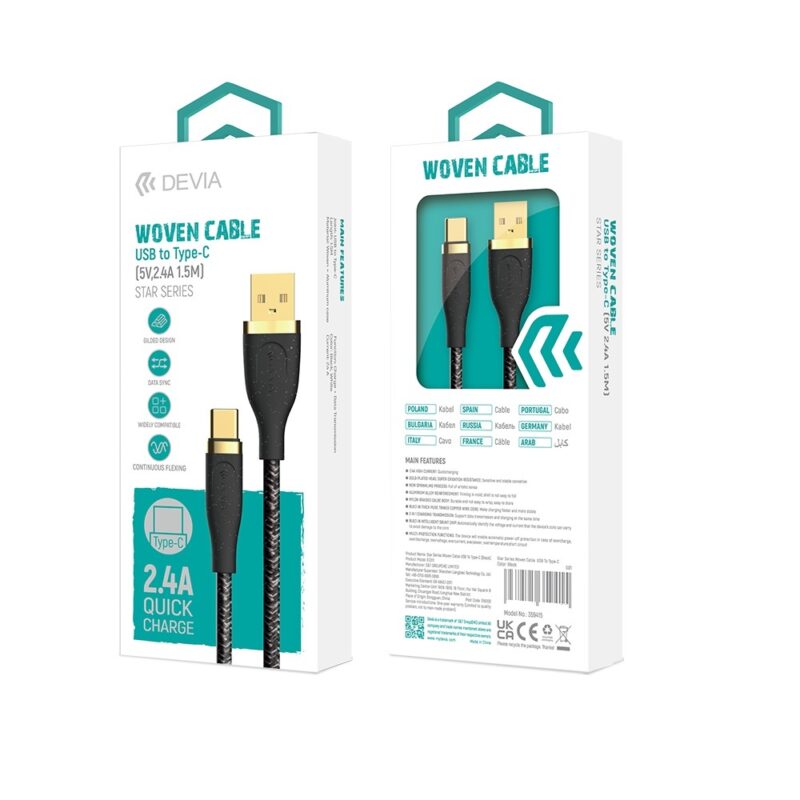 Devia cable Star EC311 USB - USB-C 1,5 m 2,4A white - Bild 4