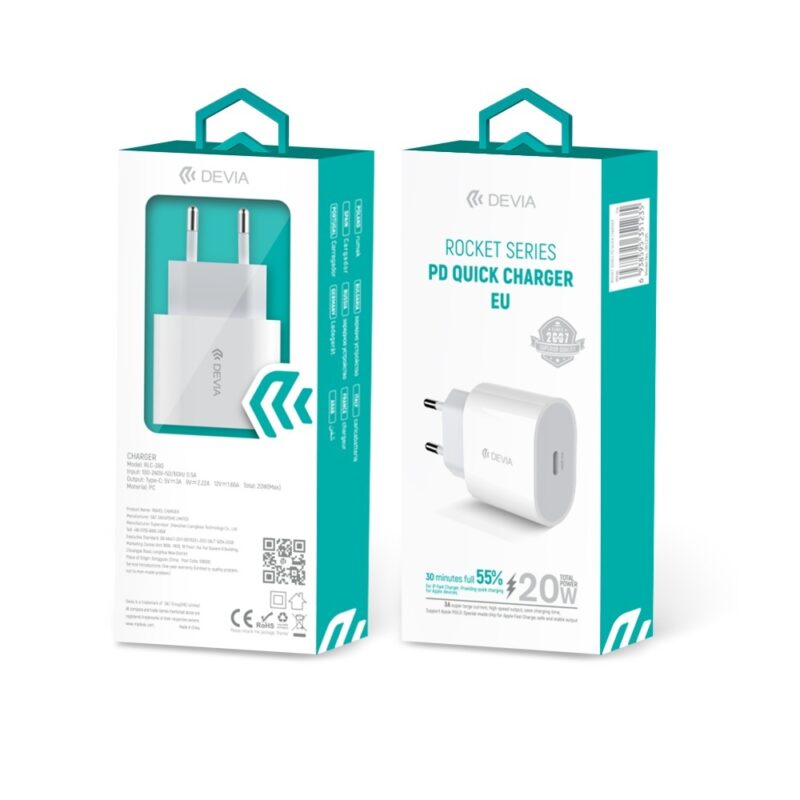 Devia wall charger Rocket PD 20W 1x USB-C white - Bild 3