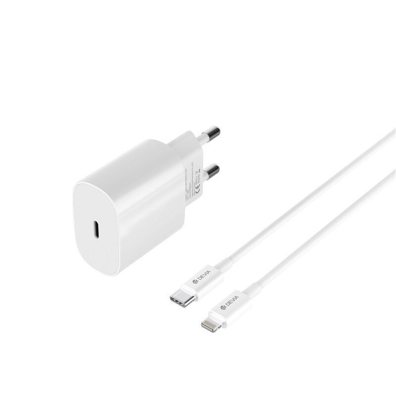 Devia wall charger Rocket PD 20W 1x USB-C white + cable USB-C - Lightning - Bild 5