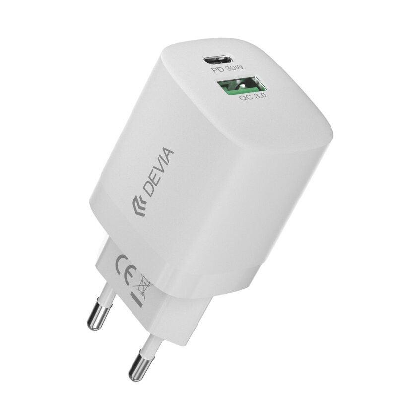 Devia wall charger Smart PD GaN 30W 1x USB-C 1xUSB white - Bild 4