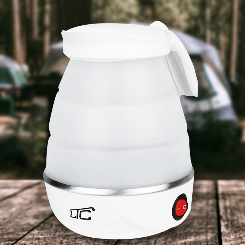 Foldable silicone mini tourist kettle white 220-240V/50Hz 0,6L LTC - Bild 4