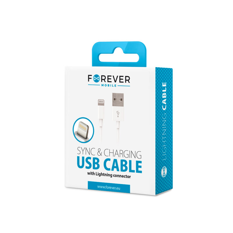 Forever cable USB - Lightning 1,0 m 1A white - Bild 3