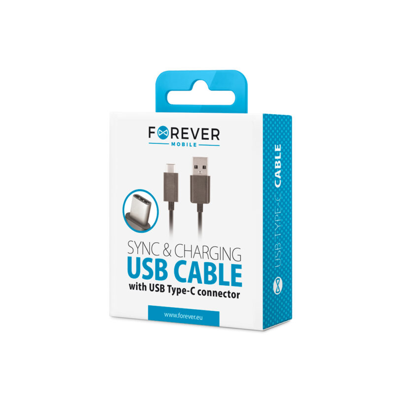 Forever cable USB - USB-C 1,0 m 1A black - Bild 3