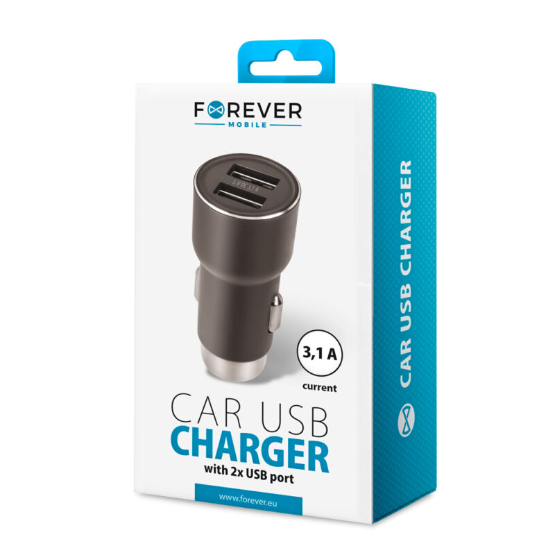 Forever CC-04 car charger 2x USB 3.1A black - Bild 7