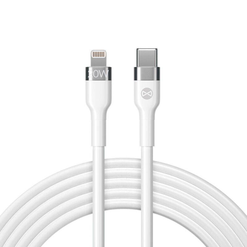 Forever Flexible cable USB-C - Lightning 1,0 m 20W white - Bild 4