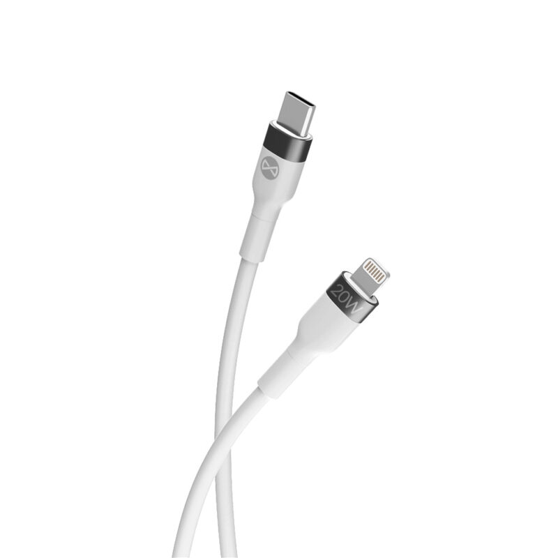 Forever Flexible cable USB-C - Lightning 1,0 m 20W white - Bild 5