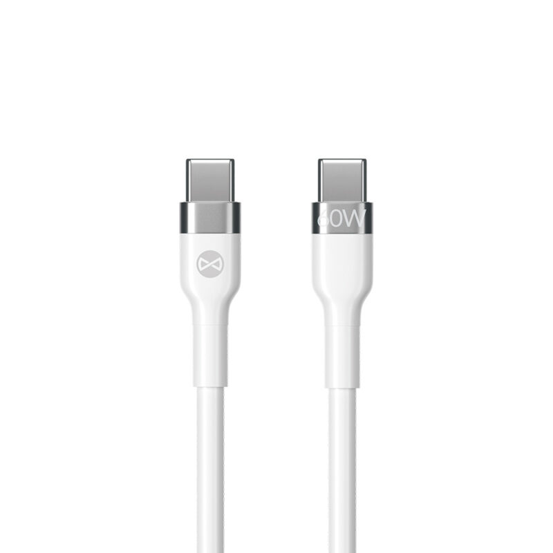 Forever Flexible cable USB-C - USB-C 1,0 m 60W white - Bild 3