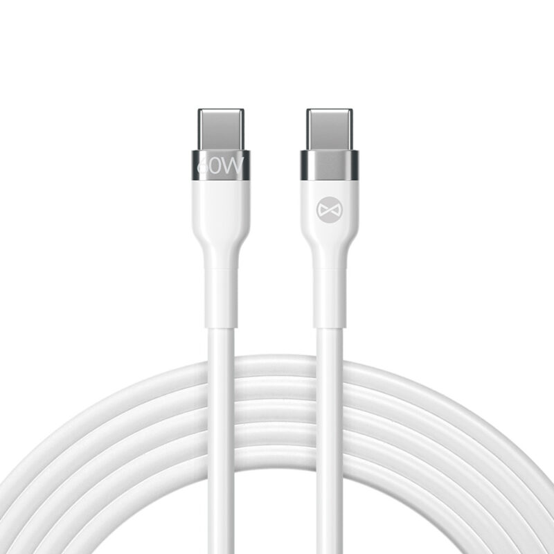 Forever Flexible cable USB-C - USB-C 1,0 m 60W white - Bild 4