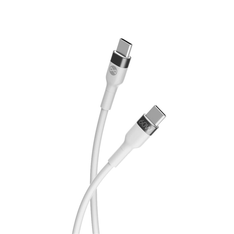 Forever Flexible cable USB-C - USB-C 1,0 m 60W white - Bild 5